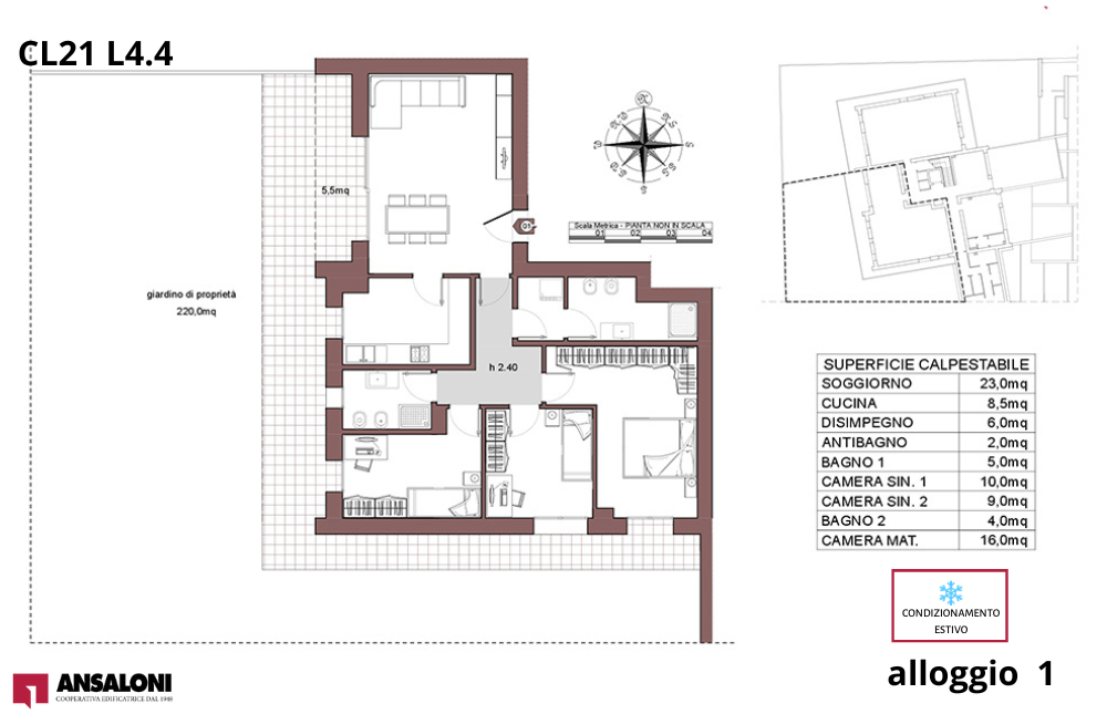 Calderara di Reno appartamento 1 – Lotto 4.4 -Via della  Mimosa – CL 21