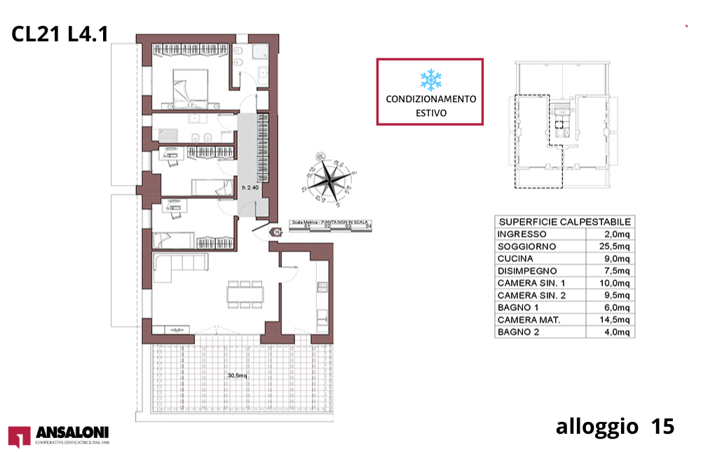 Calderara di Reno appartamento 15 – Lotto 4.1 -Via della Mimosa – CL 21