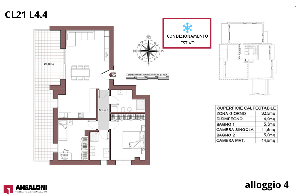 Calderara di Reno appartamento 4 – Lotto 4.4 -Via della Mimosa – CL 21