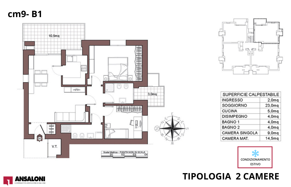 Castel Maggiore  –  appartamento 2 CAMERE – B1  –  CAMPI DA TENNIS – CM9